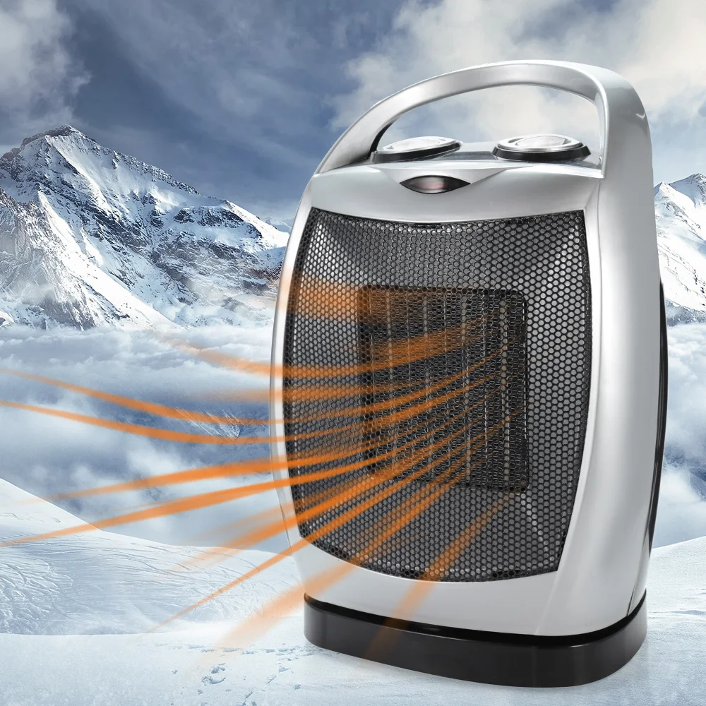 

1500W Portable 3 gear Electric Shake Head Space Fan Heater with Handle Space Warming Machine Auto Head Shaking for Winter