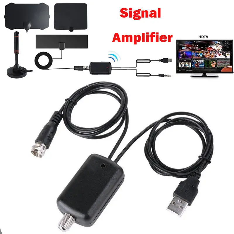 HDTV Antenna Amplifier Signal Booster TV High Gain Channel Boost Indoor