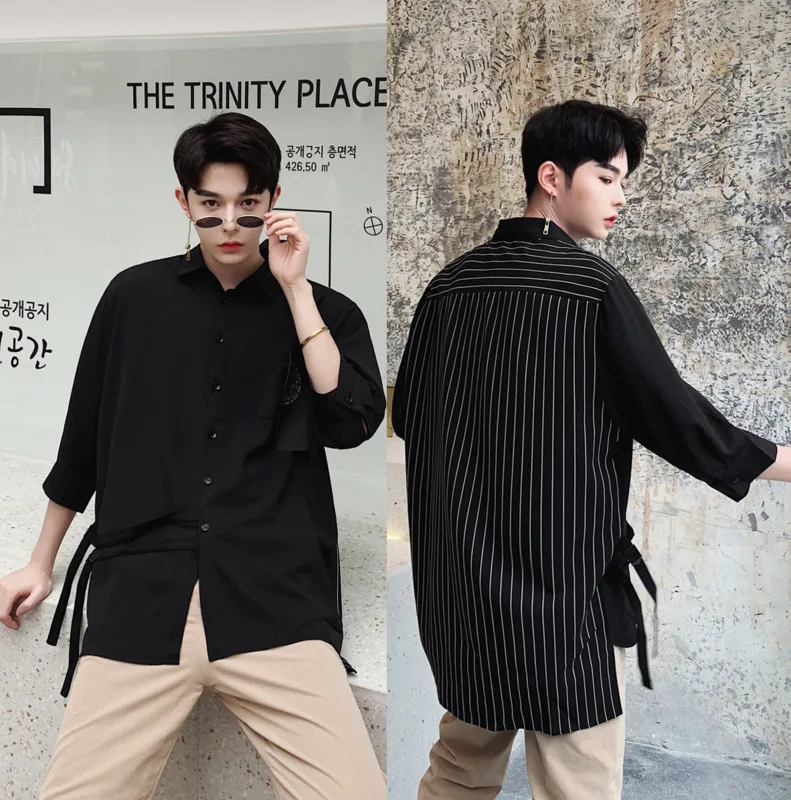 

Men's Shirt 19 Spring New Youth Popular Personality Tide Men's Sleeve Shirt Loose Version Excellent Youth Casual Men's Clothing