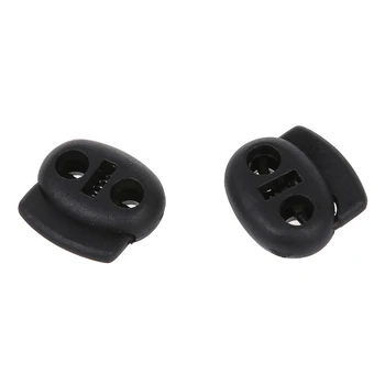 

100 x black cord locks Bean Active 2 holes auto locks