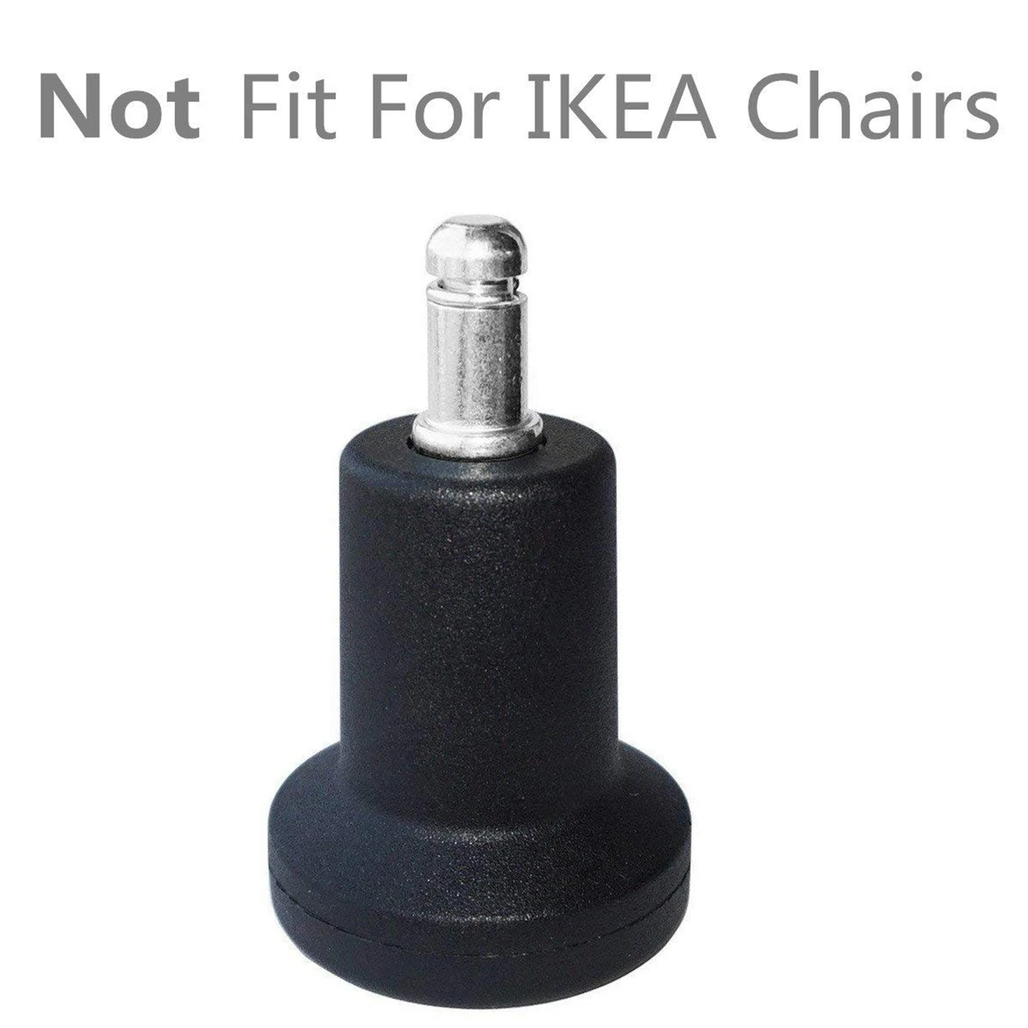 Blk High Profile 16 pcs Replacement Office Chair Bell Glides Caster Height