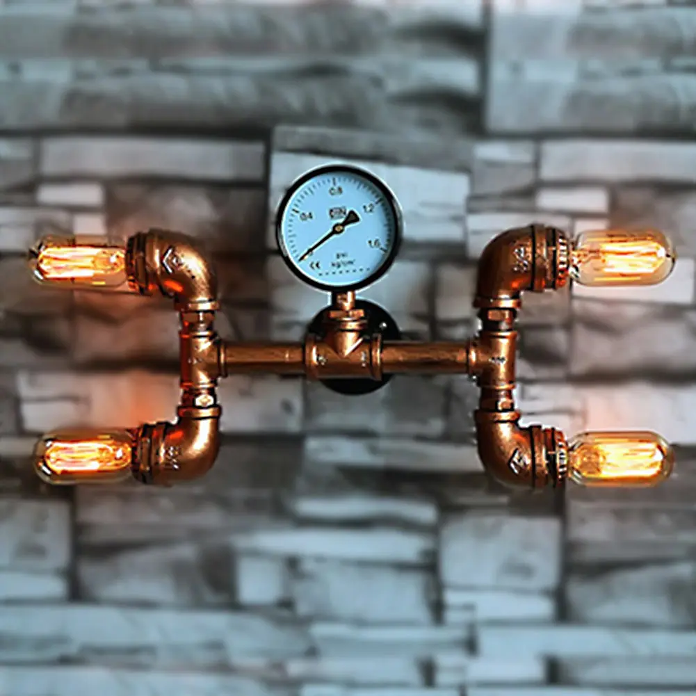 Винтажная Ретро водопроводная труба Лофт из кованого железа промышленный настенный светильник бра E27 Edison подвесной светильник Домашний Светильник