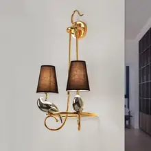 Современный настенный светильник с большой птицей для виллы, холла, коридора, гостиной, спальни, светодиодный настенный светильник, тканевый неоклассический настенный светильник