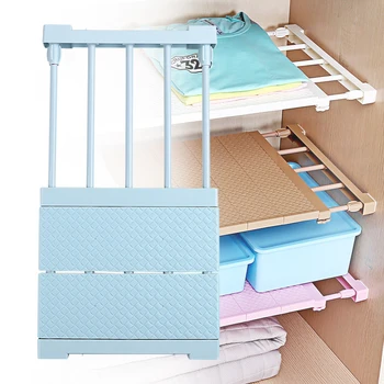 

Closet Storage Shelf Space Saving Kitchen Rack Wardrobe Decorative Shelves Layered Partition Cabinet Holders Wall Mounted
