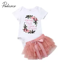 Детская летняя одежда верхний комбинезон с цветочным принтом для новорожденных девочек шифоновая юбка-пачка вечерние платья комплект одежды из 2 предметов