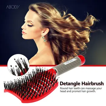 

Abody Bristle & Nylon Detangle Hairbrush Hair Comb Hair Scalp Massage Comb Wet/Dry Hair Brush Hairdressing Salon Brush Comb