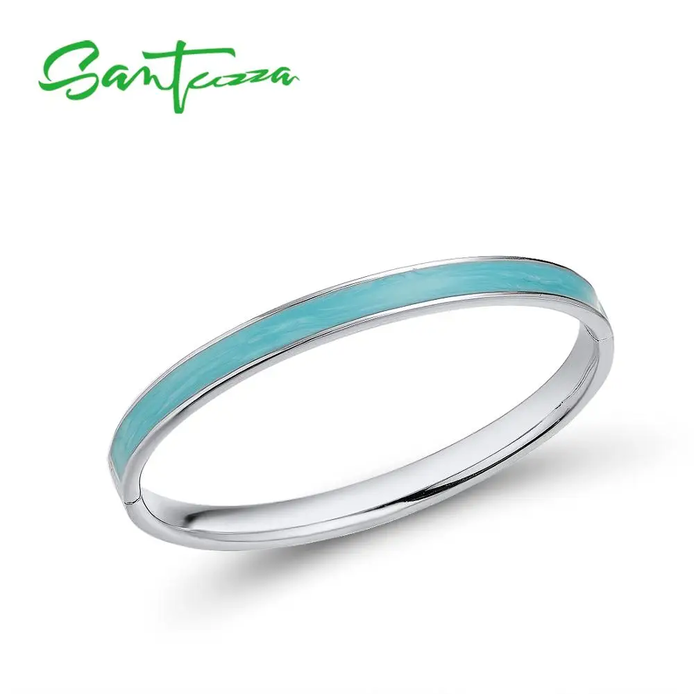 Tanie SANTUZZA bransoletka dla kobiety prosta zwięzła wielobarwna emalia bransoletka Bangle najwyższej jakości strona modna biżuteria HANDMADE