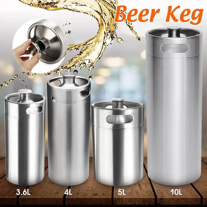 

2/3.6/4/5/10L Stainless Steel Mini Beer Keg Pressurized Growler for Craft Beer Dispenser System Home Brew Beer Brewing