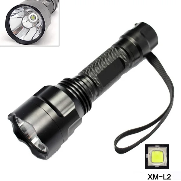 

MECO LED Flashlight C8 2000lumens Torch Light 5 Modes LED Flashlight 18650 high low middle strobe sos Aluminum Flashlights