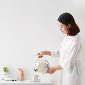 

2019 OCOOKER CS-SH01 1.7L/1800W Retro Electric Kettle Stainless Steel Water Kettle with Watch Thermometer Display