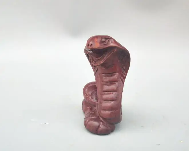 

Chinese Home Collection Handwork Wood Carving Snake Small Statue