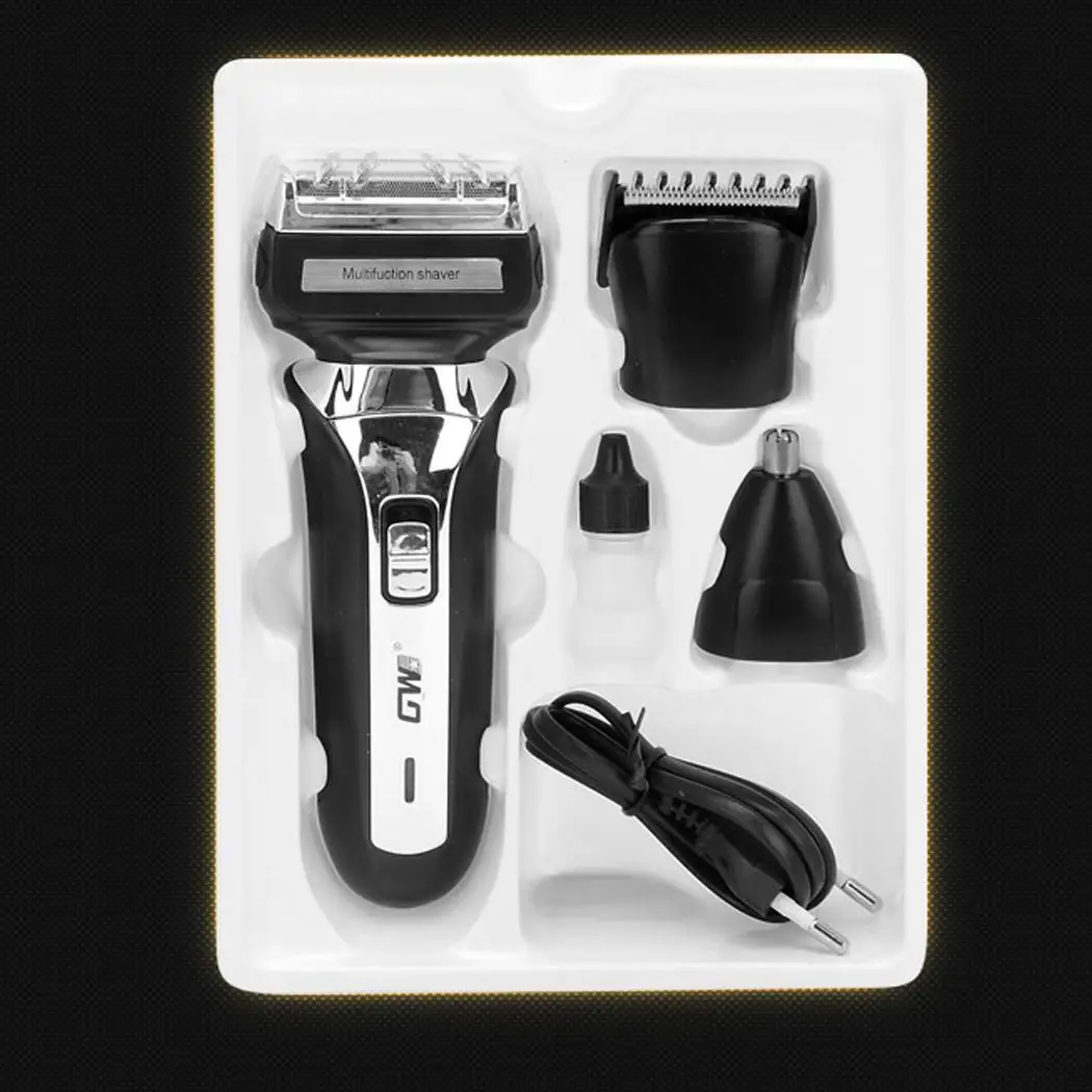 

Portable Electric Shave 3 in 1 Hair Trimmer Men Shaver Multifunctional Peronal Cleaning Rechargeable Razor Hair Clipper Dry/Wet