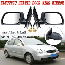 Левый и правый двери автомобиля Электрический подогреваемый боковое зеркало Стекло подходит для VW POLO MK5 9N 2002 2003 2004 2005