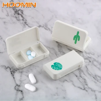 

HOOMIN Travel Home 3 Grids Pill Box Storage Box Mini Pill Case Portable Medicine Boxes Vitamin Medicine Drugs Tablet Container