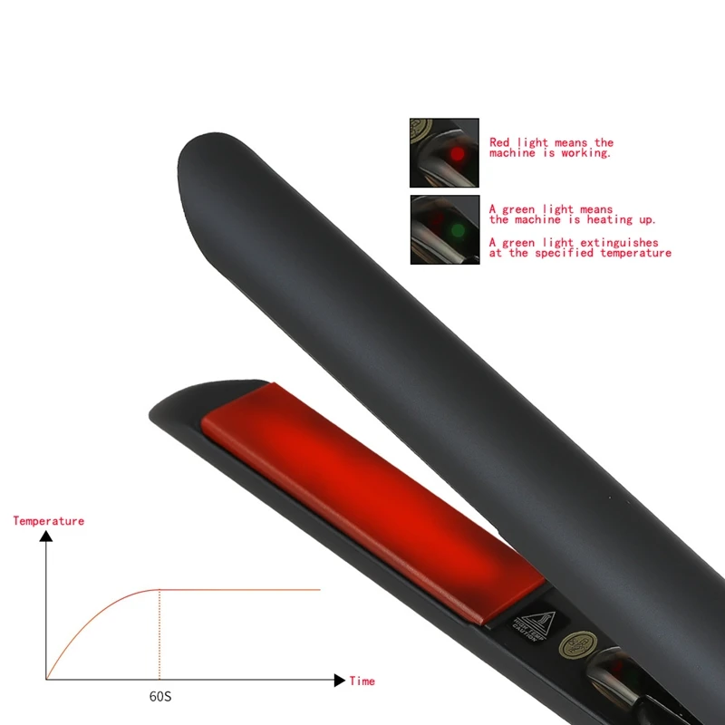

Professional Hair Straightener, Flat Iron For Hair Styling 2 In 1 Tourmaline Ceramic Flat Iron For All Hair Types Us Plug