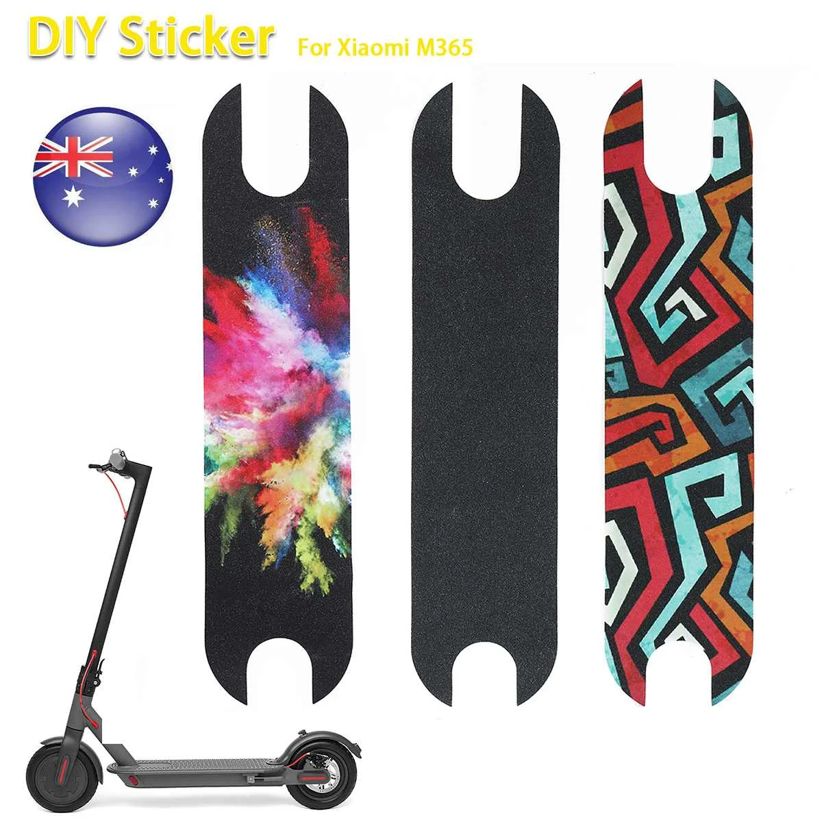 DIY سكوتر كهربائي دواسة الصنفرة مسند ملصقات الشريط عدم الانزلاق الكرتون الصنفرة ل لوح التزلج ل XIAOMI Mijia M365