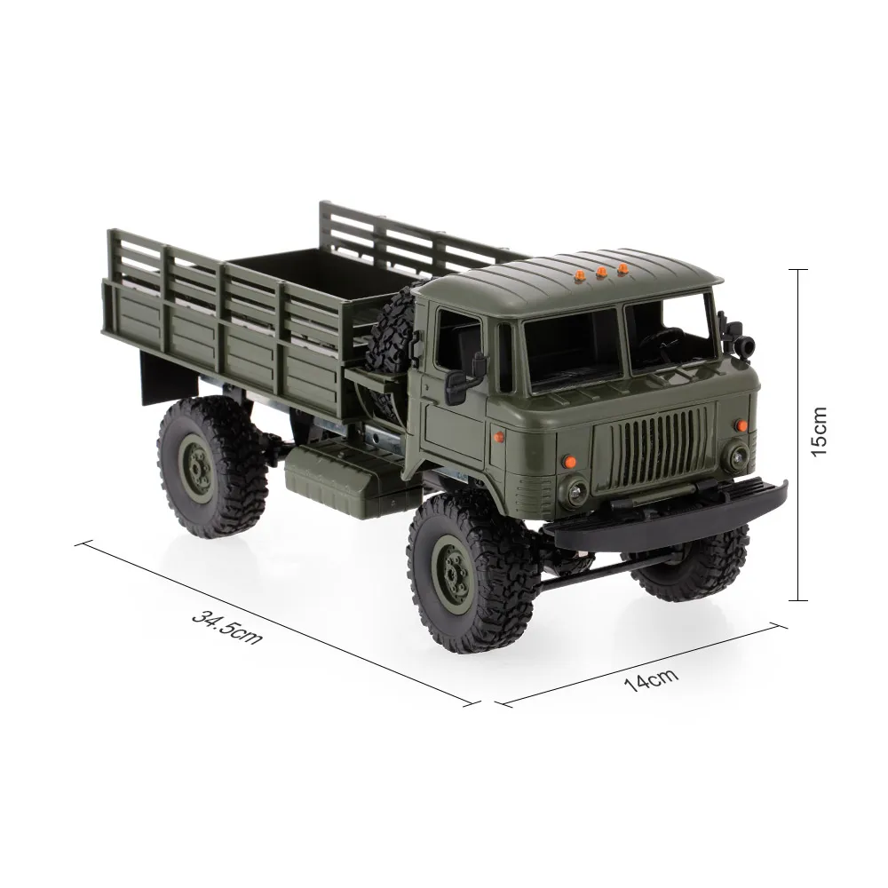 WPL B 24 1/16 RC военный грузовик Rock Crawler армейский автомобиль комплект с мотором и
