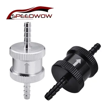 

SPEEDWOW 1/8" 4mm Petrol Diesel Oil Aluminum Alloy Fuel Non-Return One Way Check Valve Car Engine Accessories Silver Black