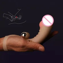 G-spot Stimulate Silicone Finger Sleeve Bullet Vibrator Sex Toy For Women Couple Artificial Dildo Glans Les Erotic Adult Product