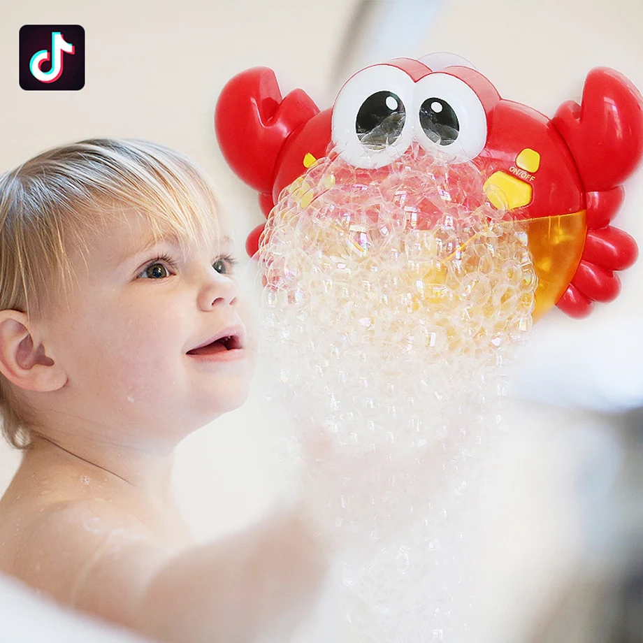 

2019New Arrival Bubble Crabs Baby Bath Toy Funny Bath Bubble Maker Pool Swimming Bathtub Soap Machine Toys for Children Kids