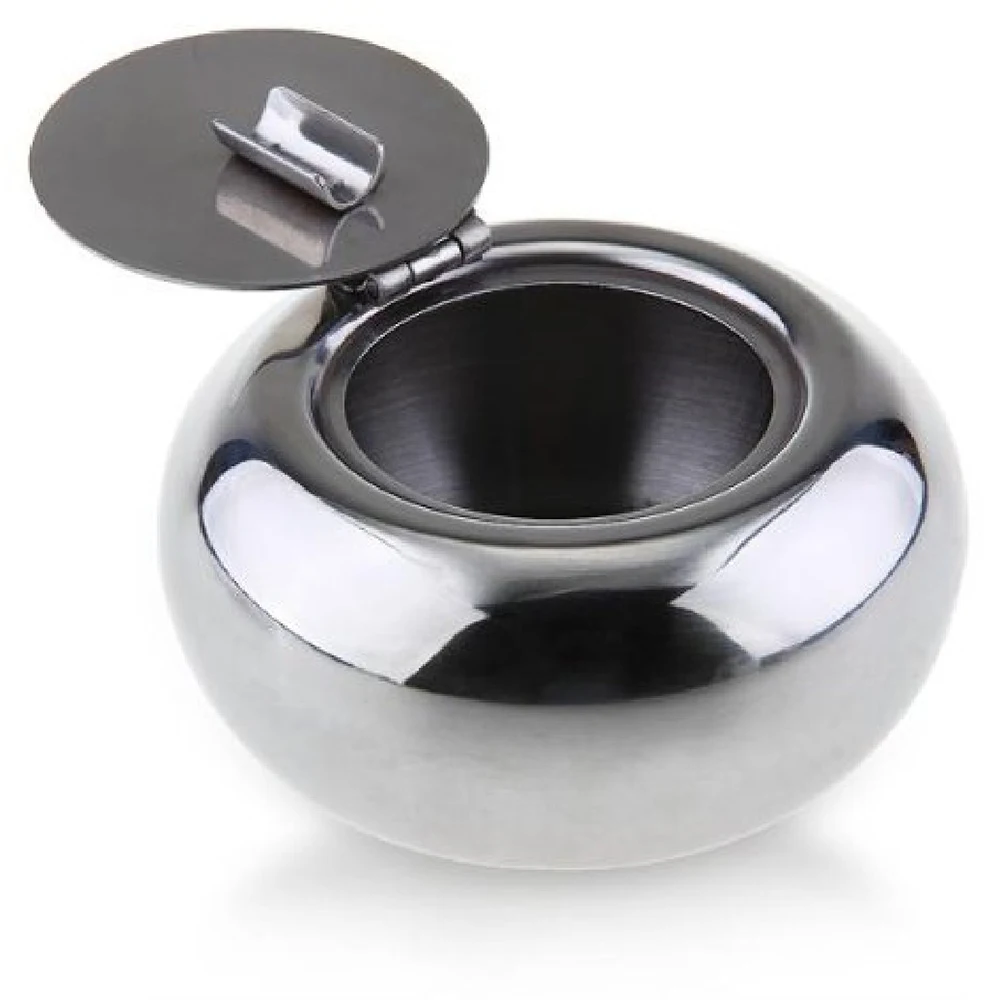 

Stainless Steel Drum Shape Lid Ashtray With Cover Car Living Room Office Ashtray Cigarette Cigar Smokeless Ashtray