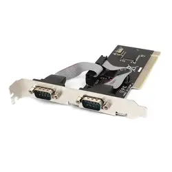 2 порт PCI последовательный RS232 DB9 адаптера контроллер Поддержка-карты компьютера черный + серебро