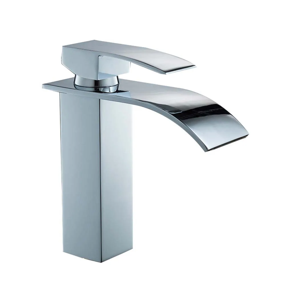 

1pc Waterfall One Hole Hot and Cold Water Practical Single Handle Professional Faucet Kitchen Sink for Toilet Bathroom Kitchen
