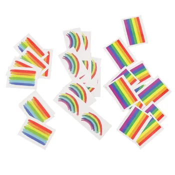 

30PCS Different Gay Waterproof Rainbow Flag Stickers Tattoos Face Cosmetic Colorful Sticker 3.0/5.0cm Brand New