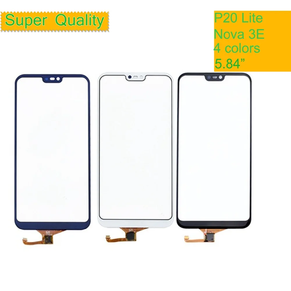 Sensor de Tela de Toque do Painel de Toque Frente de Vidro Sensível ao Toque P20lite para Huawei Lote Lite Nova 3e Digitador Exterior Tela Não Lcd 10 Pçs – P20