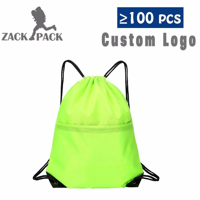 Drawstring Bag Custom Logo Simple Cotton Pouch Training Canvas Backpack  Waterproof Sack Mochila Knapsack Bag