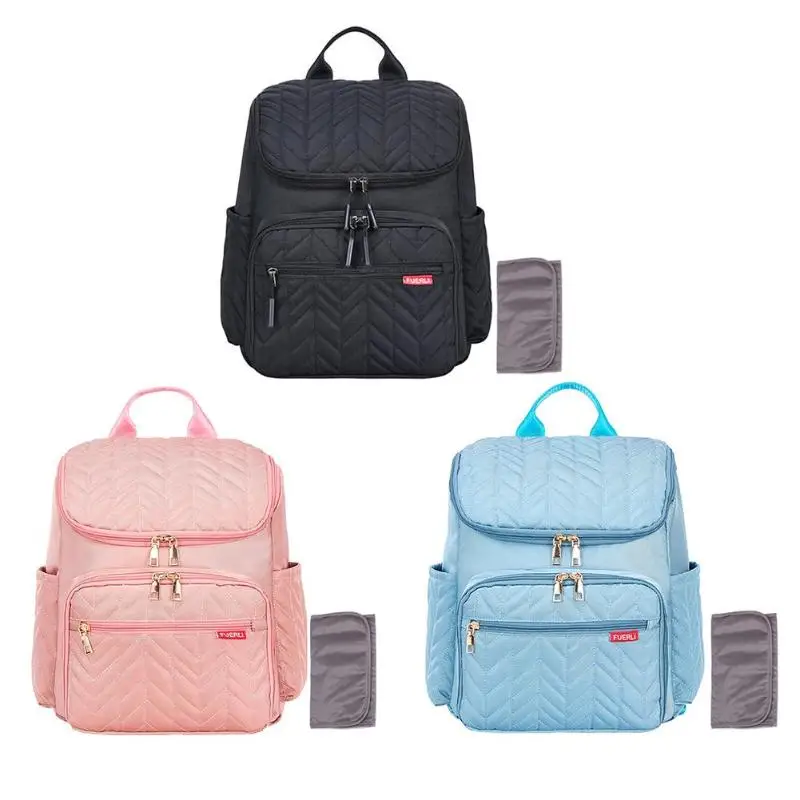 Solid Color Maternity Nappy Diaper Bags Large Capacity Mummy Backpack Baby Travel Nursing Storage Bag Waterproof Zipper Handbag | Мать и