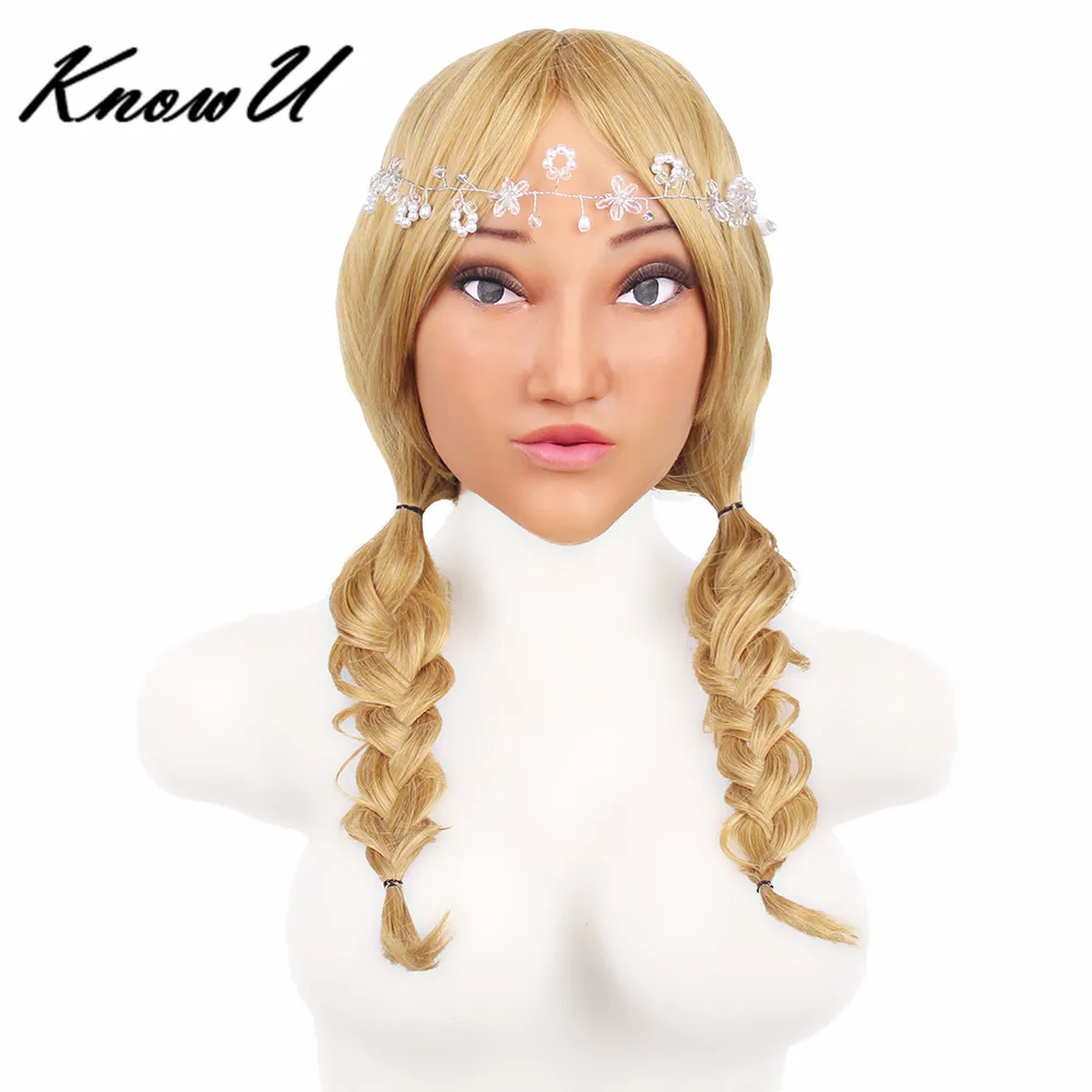 Женская маска на Хэллоуин KnowU Реалистичная силиконовая Маскарадная для