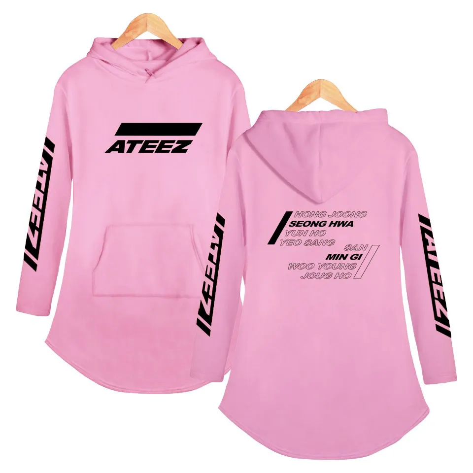 

LUCKYFRIDAYF Fashion ATEEZ Print Summer Casual Harajuku Women Sexy A Capped Dresss 2019 Hot Sale Tops Kpops Kawaii Plus Size 4XL