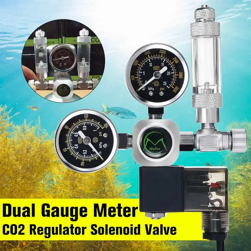 

Waterproof Aquarium CO2 Regulator G5/8 Magnetic Solenoid Check Valve Aquarium Bubble Counter Fish Tank Tool CO2 Control 220V