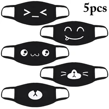 Горячая Распродажа 5 шт хлопок Пылезащитная маска для лица аниме мультфильм Kpop Счастливый медведь Женщины Мужчины муфельные маски со ртом для лица дропшиппинг