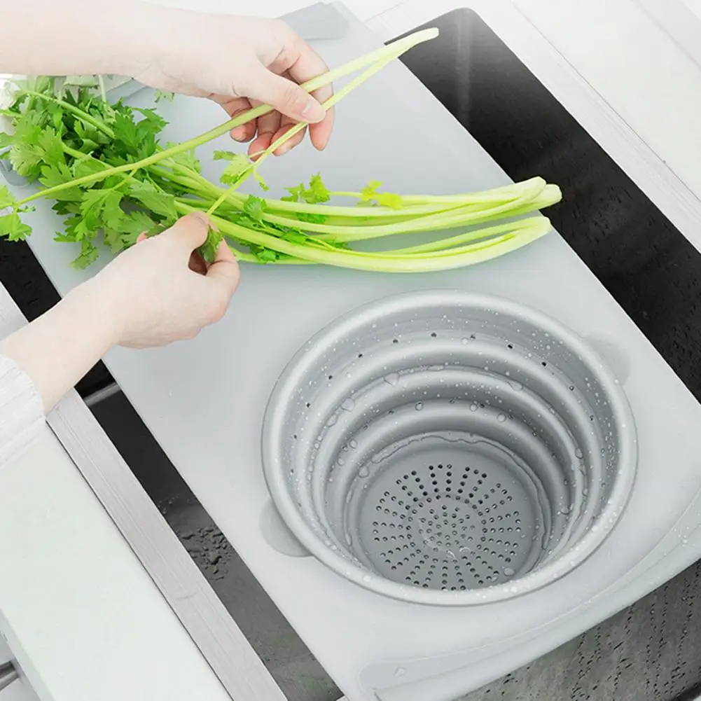 Günstig Multi Funktionale 3 in 1 Schneidebrett Abnehmbare Klapp Ablauf Korb Waschbecken Gemüse Obst Schneiden Bord Küche Werkzeuge