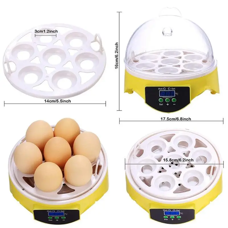 Mini 7 Egg Incubator US AU EU Plug Poultry Incubator Brooder Digital Temperature Control Egg Hatcher For Chicken Bird Egg Mini 7 Egg Incubator US AU EU Plug Poultry Incubator Brooder Digital Temperature Control Egg Hatcher For Chicken Bird Egg