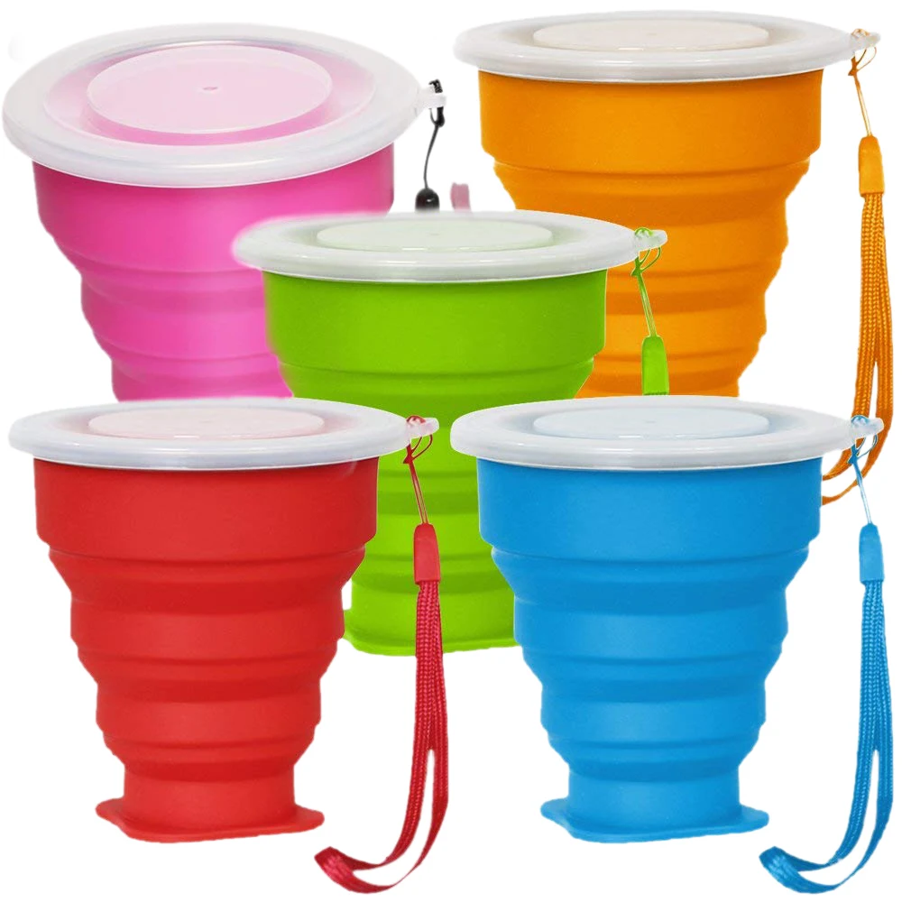 Pack Of 5 Silicone Foldable Drink Cups Set Of 5 Foldable Extendable