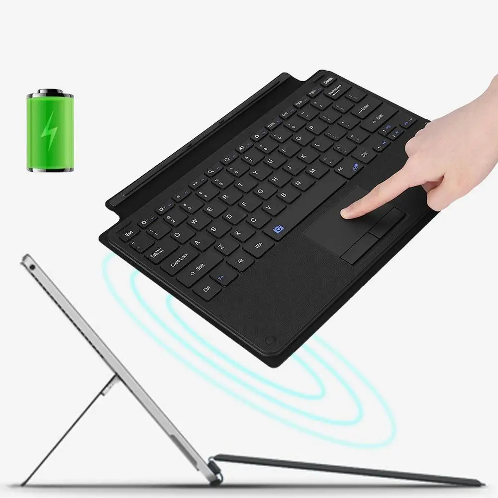 

Ultra-thin Wireless Bluetooth Keyboard Fit for Microsoft surface pro3/4/5 Black Tablet Keyboard with Data Cable Hot Sale