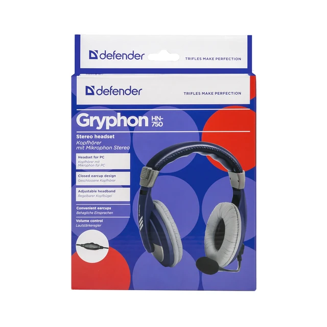 Компьютерная гарнитура DEFENDER Gryphon 750 белый, кабель 2 м 