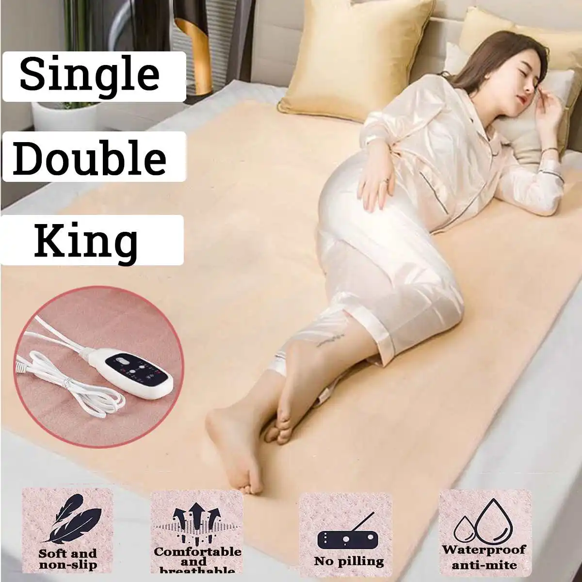 

Winter Warm Electric Heater Blanket 220V Safety Electric Heated Car Blanket Waterproof Blanket Cover Heater Home Car Van Truck