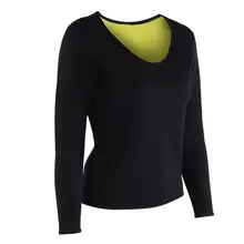 Рубашки йоги для женщин Неопрен Похудения одежда с длинным рукавом средства ухода за кожей пот рубашка фитнес тренажерный зал бег спортивные