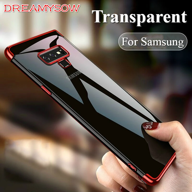 

Clear Plating Case For Samsung Galaxy A9S A6S A750 A8 A6Plus 2018 Soft TPU Phone Bag for Galaxy Note9 8 S9 Plus S8 Plus Cover