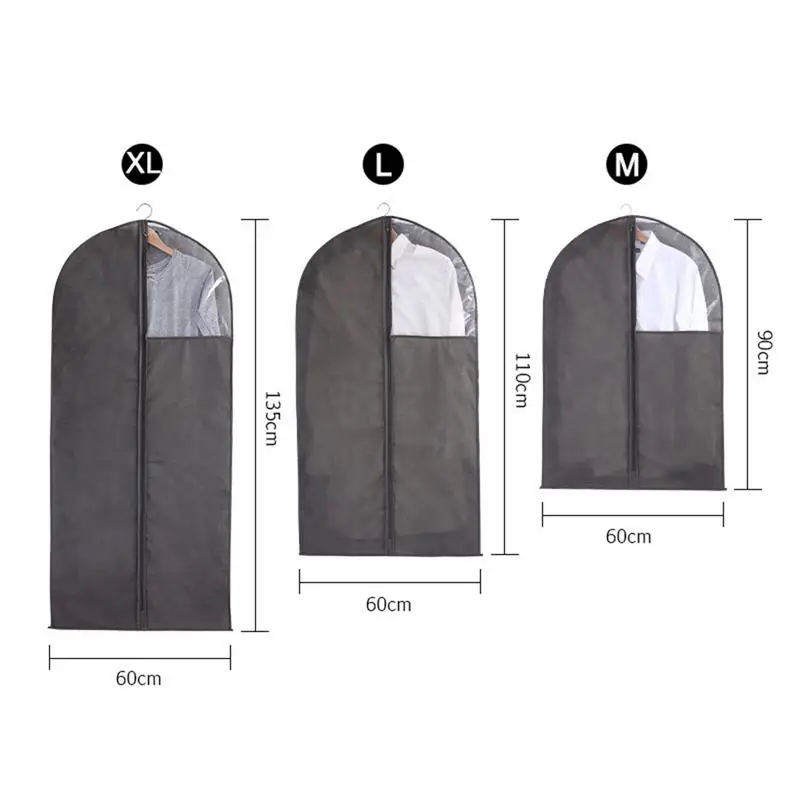 Домашний чехол для одежды для защиты от пыли на молнии сумка для хранения одежды костюм защитный чехол для костюма Домашний Органайзер нетканое ремесло# EW