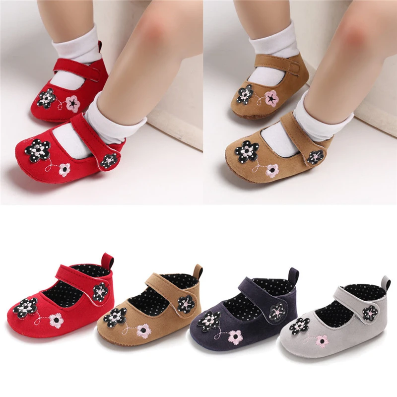 Cute Baby Girl Flower Flats Shoes Autumn/Spring Soft Sole Cloth Crib Shoes Anti-slip Sneaker Prewalker Kids Moccasin Shoes 0-18M