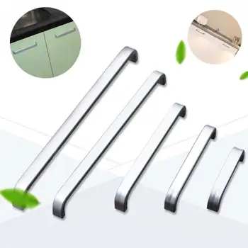 

5 Lengths Solid/ Space aluminum handle Kitchen Furniture pulls wardrobe handle drawer handle 64mm/96mm/128mm/160mm/192mm