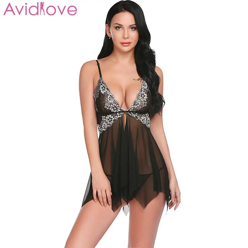 Avidlove женская сексуальная ночная рубашка платье для сна с v образным вырезом без