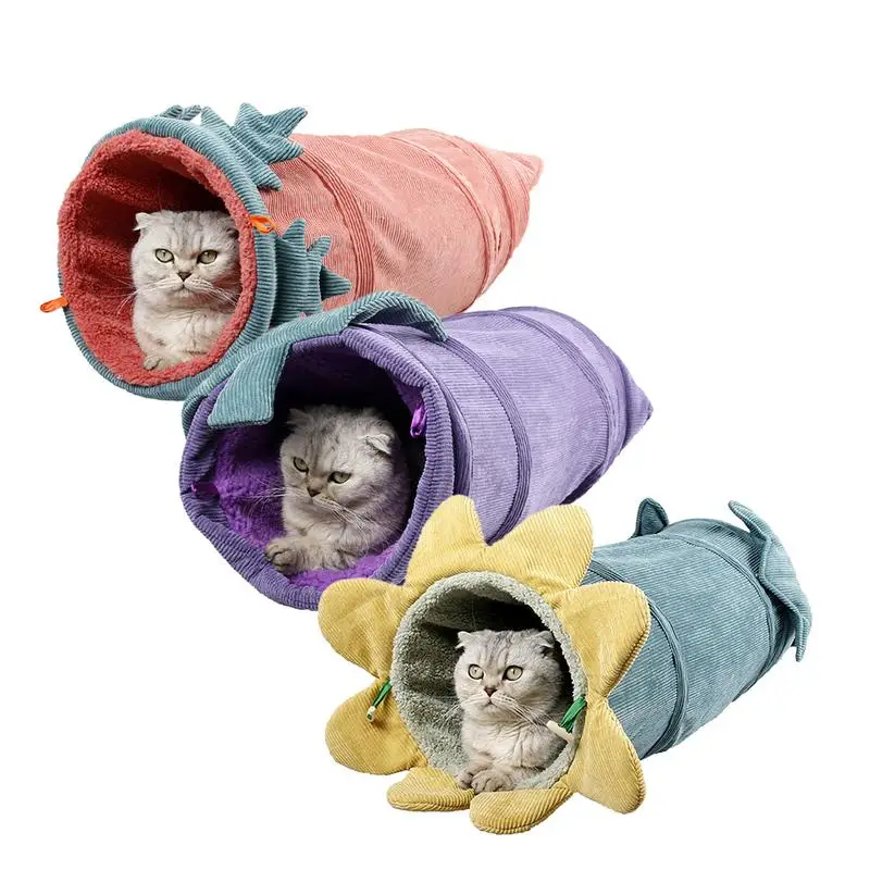 

Pet Toy Tunnel Cat Nest Mat Foldable Corduroy Tube Warm Cold - Proof Channel Cats Bed Pets Supplies