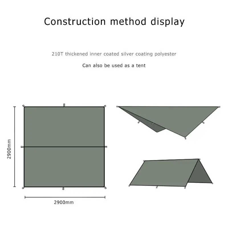 Открытый палатки шатер Кемпинг выживания зонт тент серебряное покрытие беседка Водонепроницаемый пляж палатка