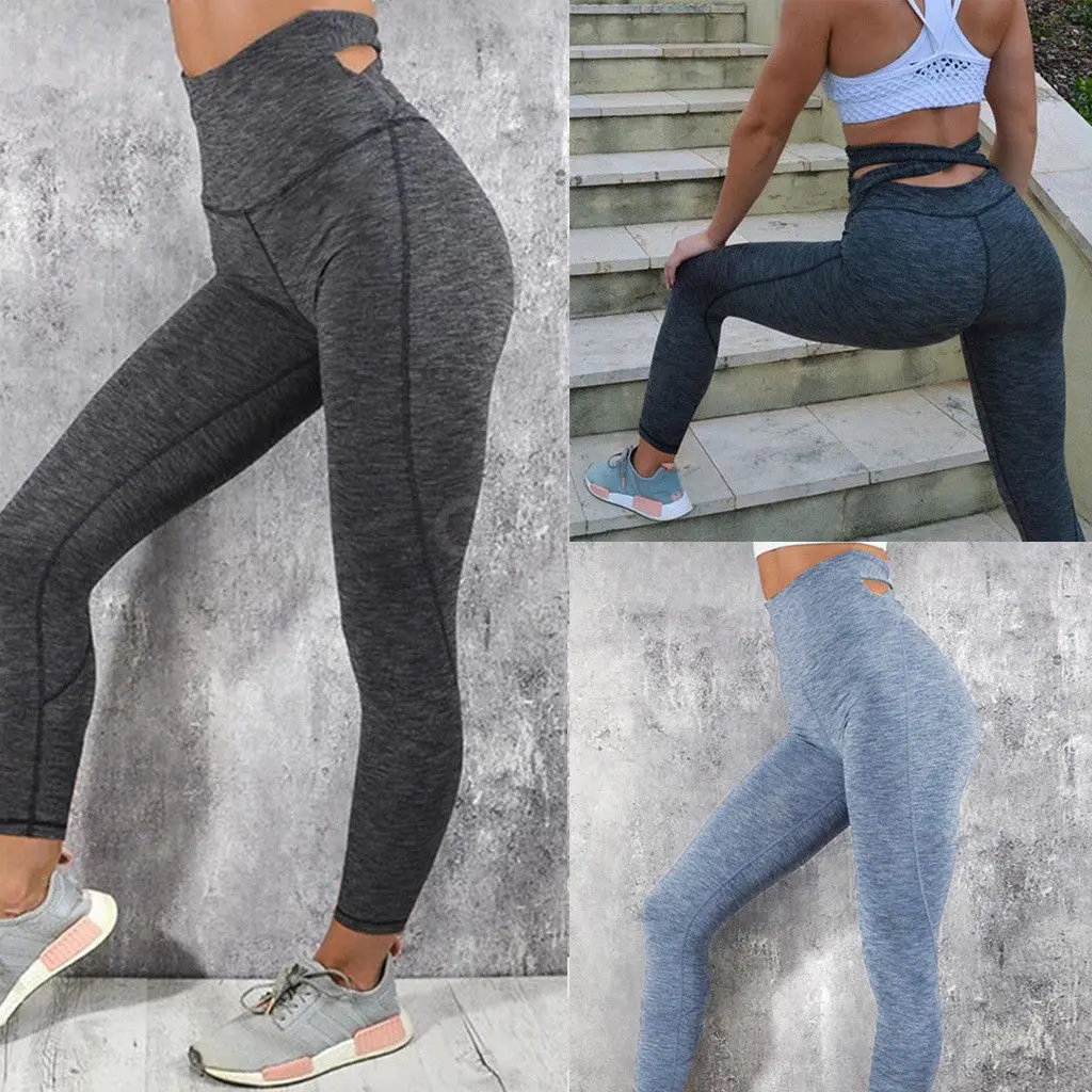 

2019 New Style Fashion Hot Women Sheath Leggings Workout High Waist Skinny Solid Hollow Out Long Leggings